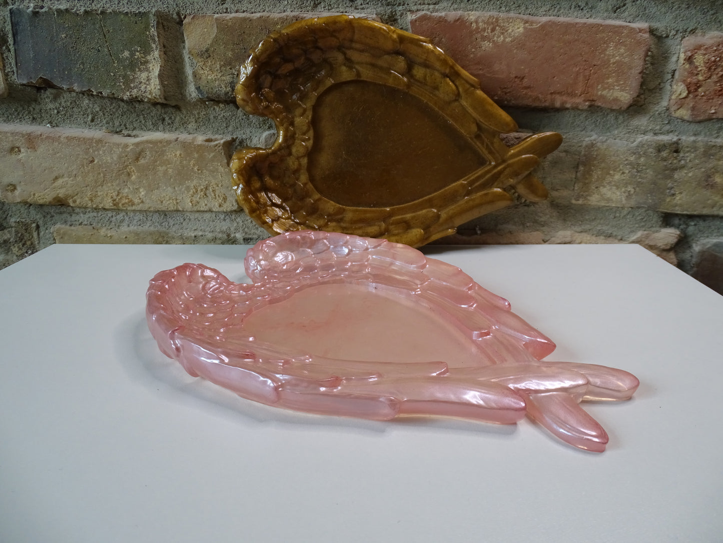 XXL Deko Teller  Flügel - Engel - Schmuckablage - Bilderrahmen - in deiner Wunschfarbe