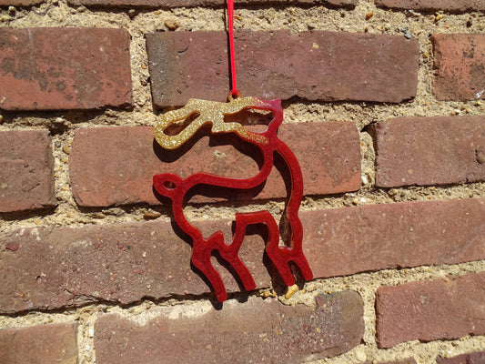 Rentier - Weihnachtsdekoration für Fenster und Tür handgefertigt