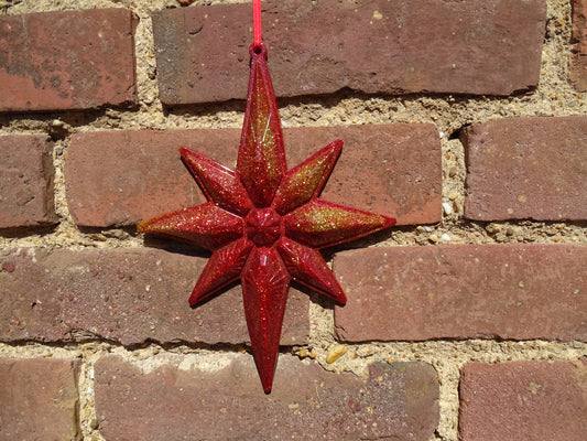 Weihnachtsstern Fenster Dekoration handgefertigte Deko für den Advent