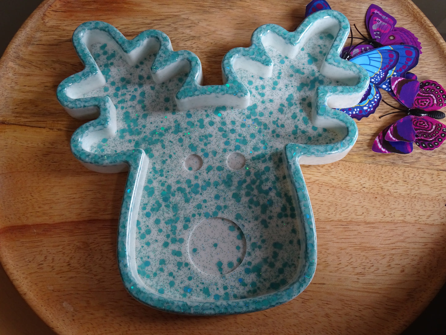 Rentier Teller aus Epoxidharz – Handgemacht