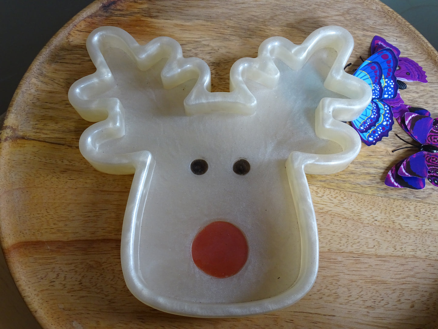 Rentier Teller aus Epoxidharz – Handgemacht