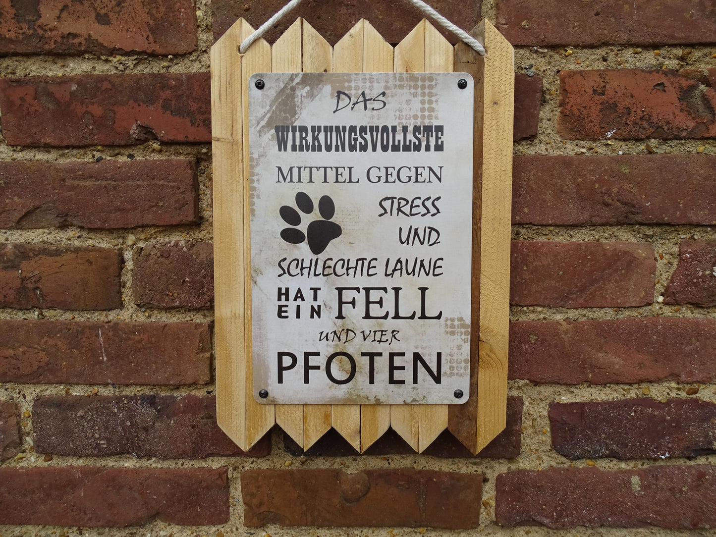 Blechschild - Wirkungsvolles Mittel gegen Stress - Hunde Dekoration - Tierbesitzer/in Blechschild