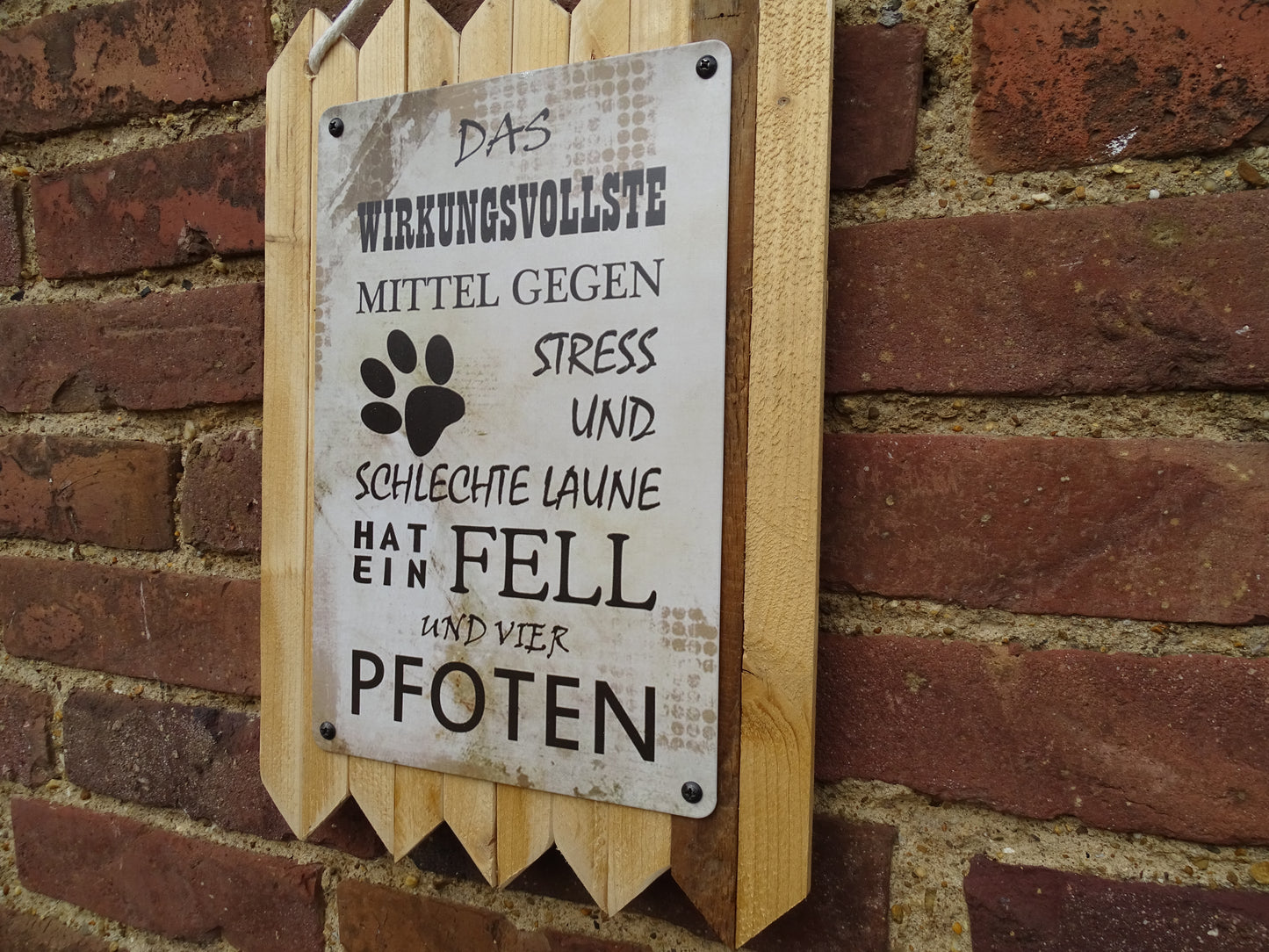 Blechschild - Wirkungsvolles Mittel gegen Stress - Hunde Dekoration - Tierbesitzer/in Blechschild