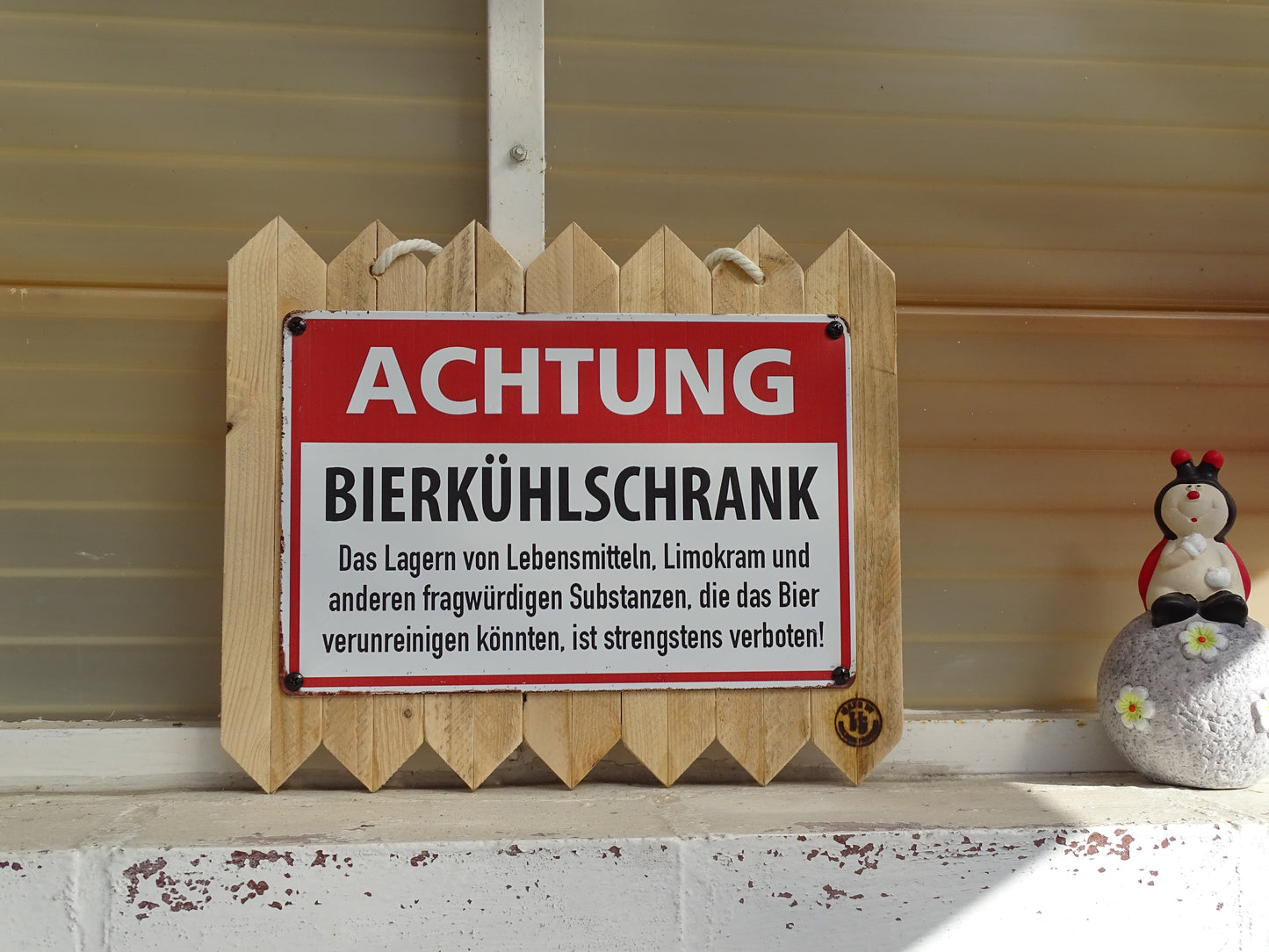 Lustiges Blechschild Spruch Garage – Männer Geschenk – Werkstatt Deko lustig – Bier Kühlschrank Schild – Vatertag Geschenk – Altholz