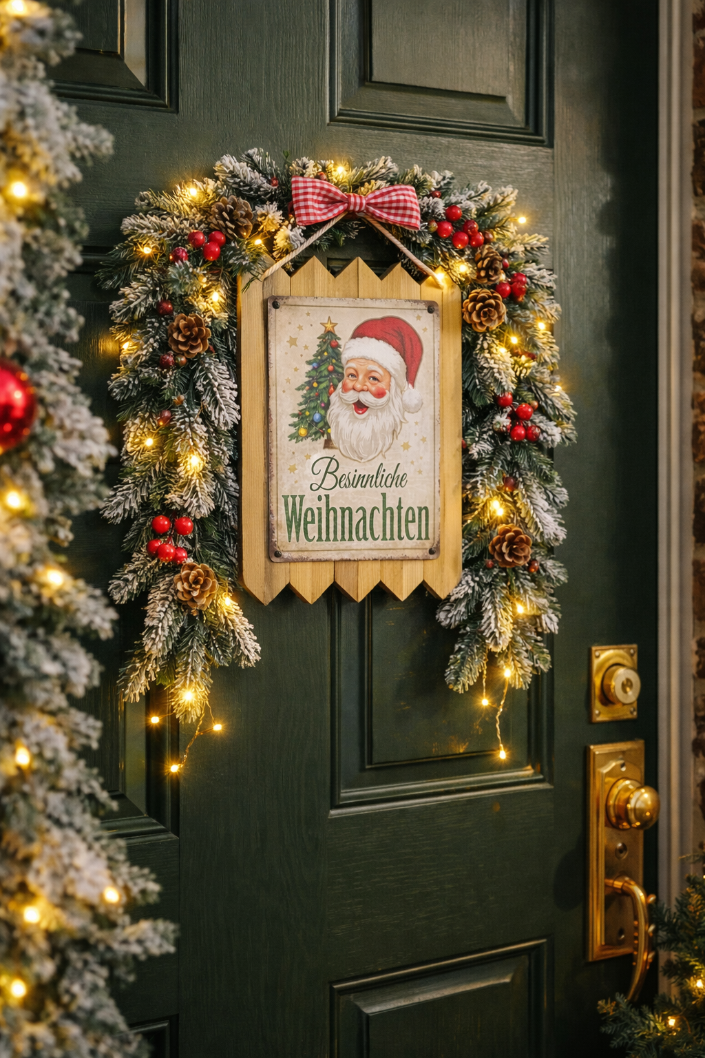 Blechschild Weihnachten – ‚Besinnliche Weihnachten‘ | Vintage Weihnachtsschild, Handmade Wanddeko auf Altholz