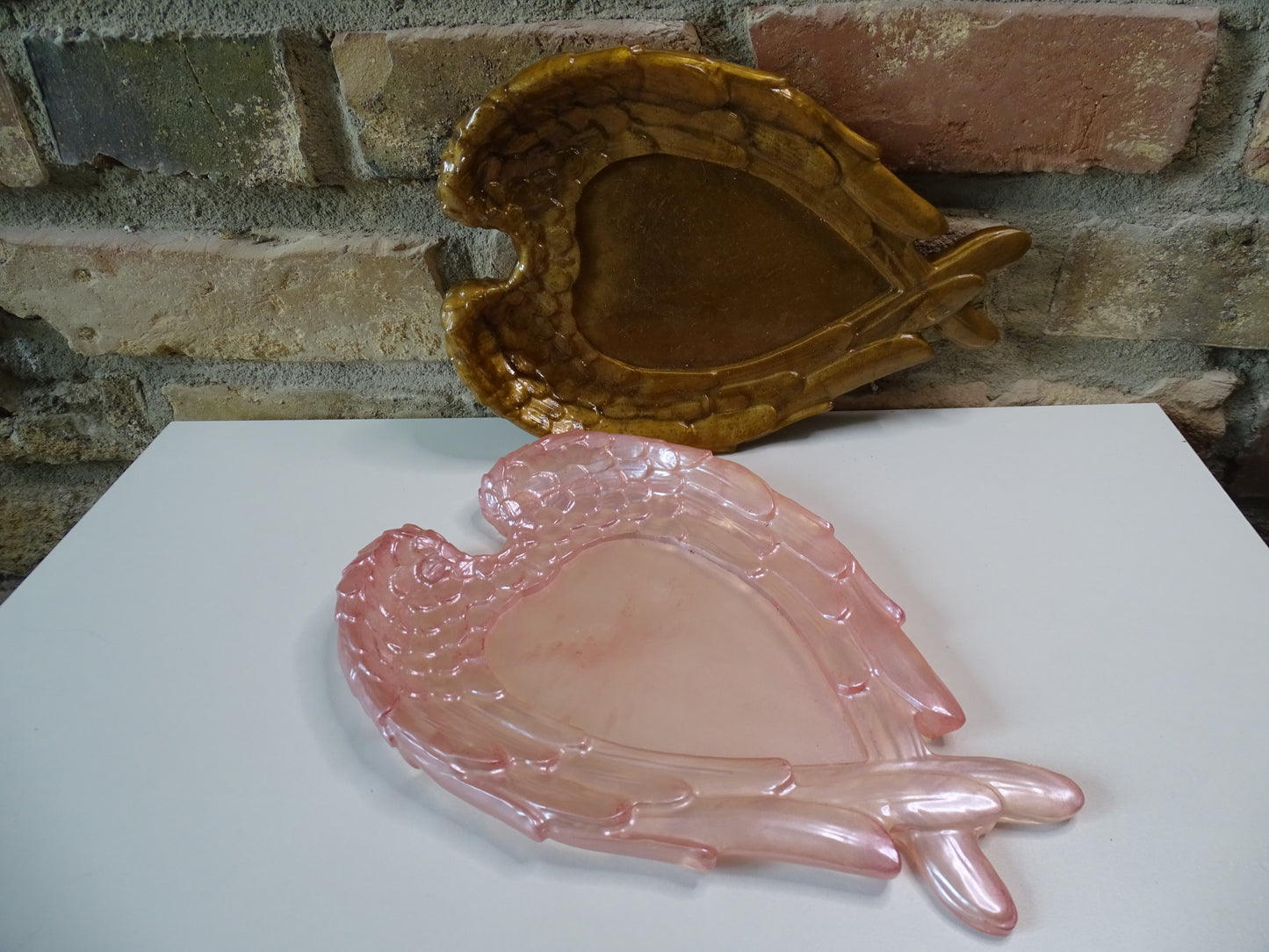 XXL Deko Teller  Flügel - Engel - Schmuckablage - Bilderrahmen - in deiner Wunschfarbe