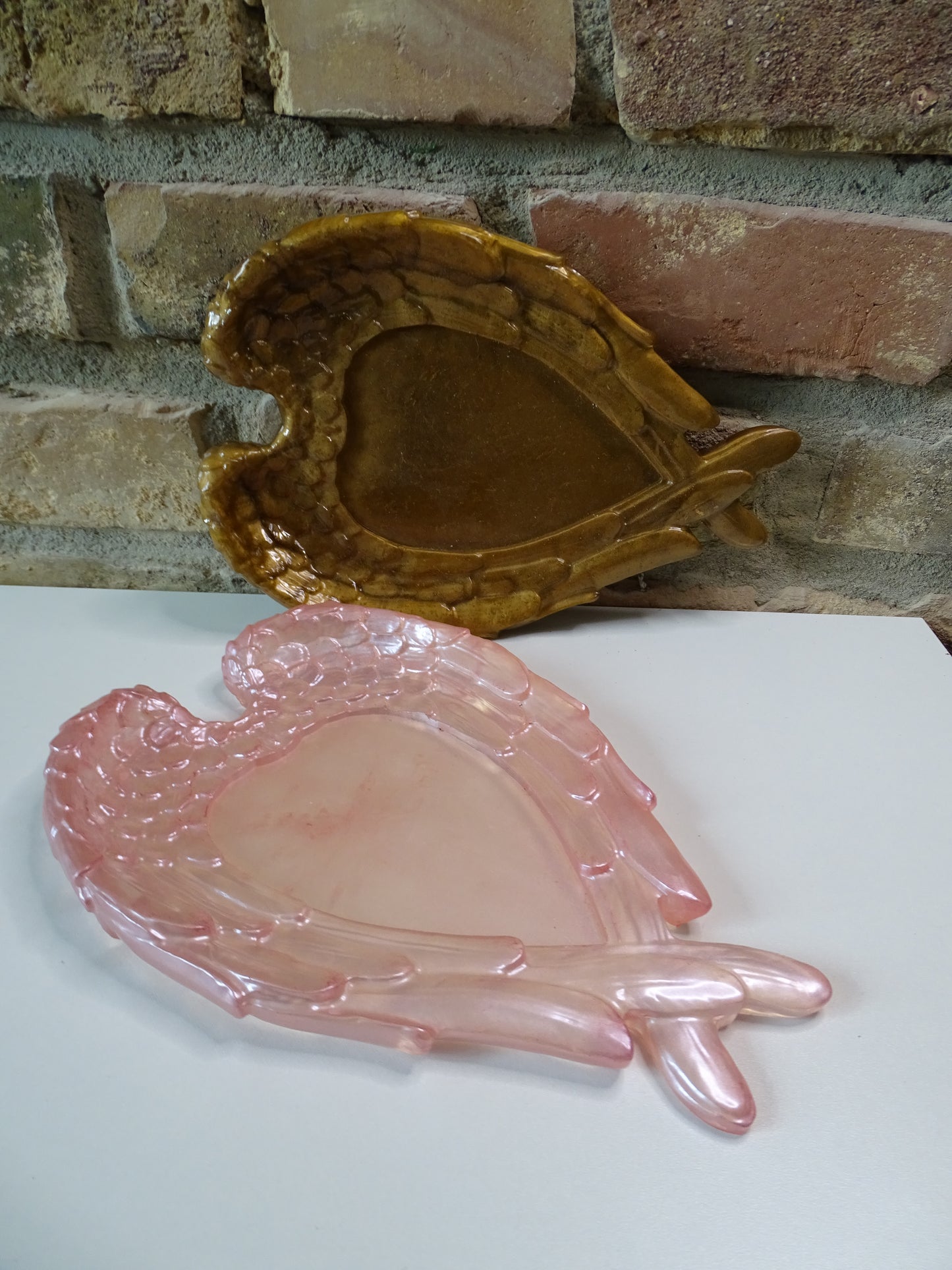 XXL Deko Teller  Flügel - Engel - Schmuckablage - Bilderrahmen - in deiner Wunschfarbe