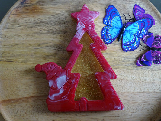 Weihnachtsbaum trifft Santa Claus Handgemachte Deko Figuren aus Epoxidharz – Einzigartige Unikate