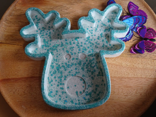 Rentier Teller aus Epoxidharz – Handgemacht