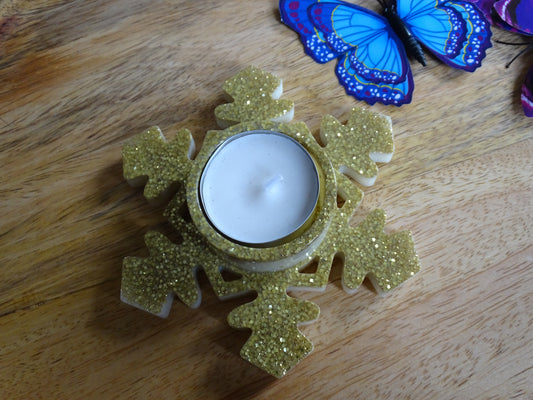 Schneeflocken Teelichthalter - Weihnachtslicht in deiner Wunschfarbe