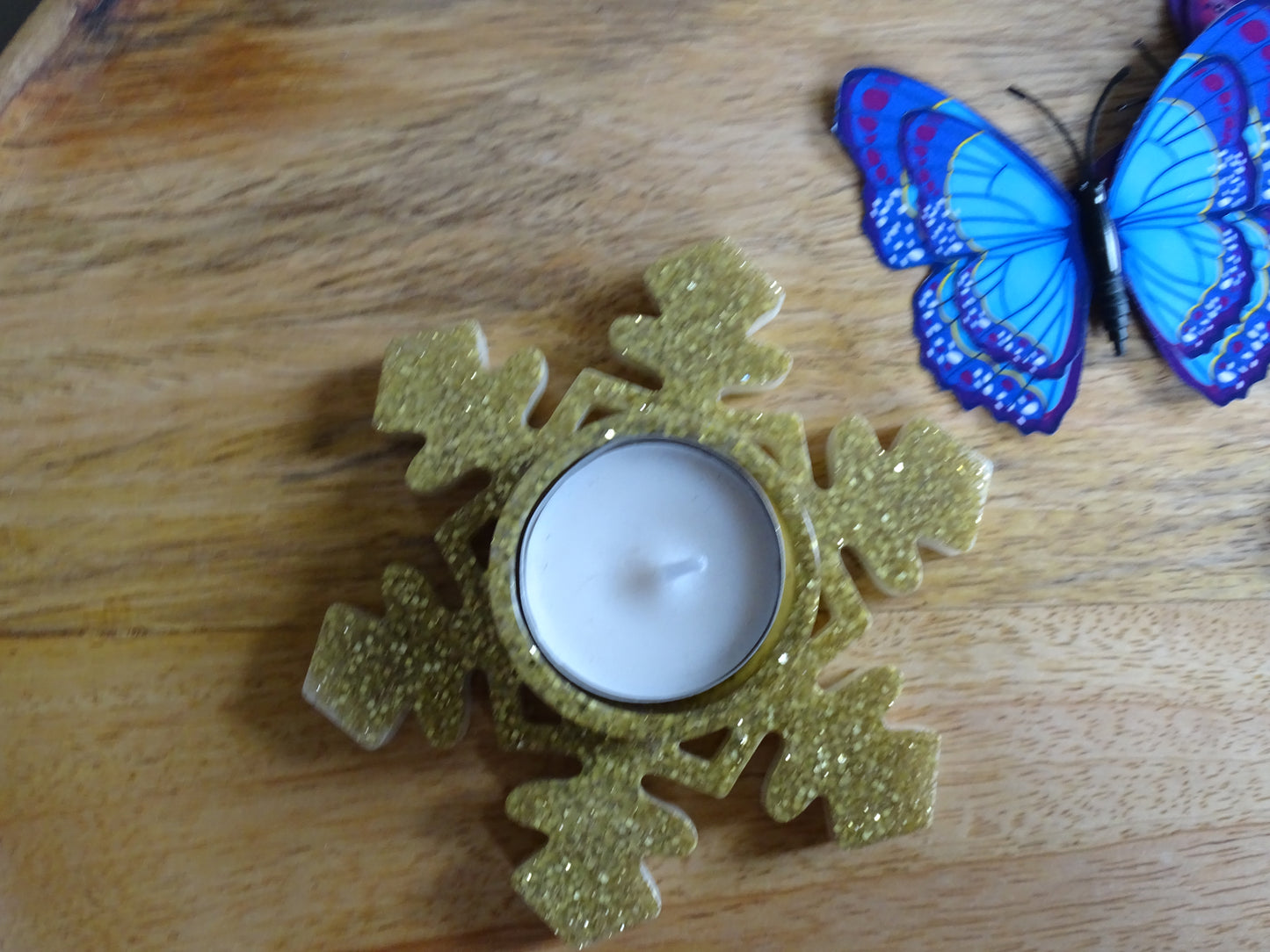 Schneeflocken Teelichthalter - Weihnachtslicht in deiner Wunschfarbe