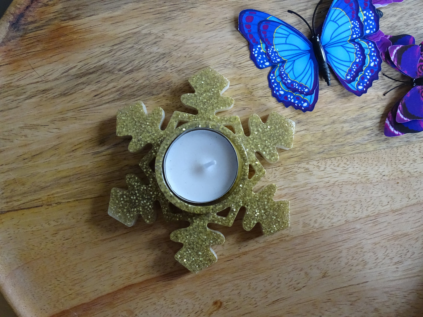 Schneeflocken Teelichthalter - Weihnachtslicht in deiner Wunschfarbe