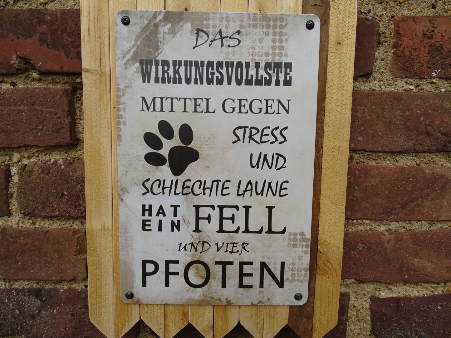 Blechschild - Wirkungsvolles Mittel gegen Stress - Hunde Dekoration - Tierbesitzer/in Blechschild