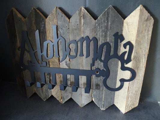 Alohomora Schlüsselbrett Altholz – Schlüsselhalter Vintage Holz – Magische Wanddeko – Zauberer Geschenk – Handgemacht"