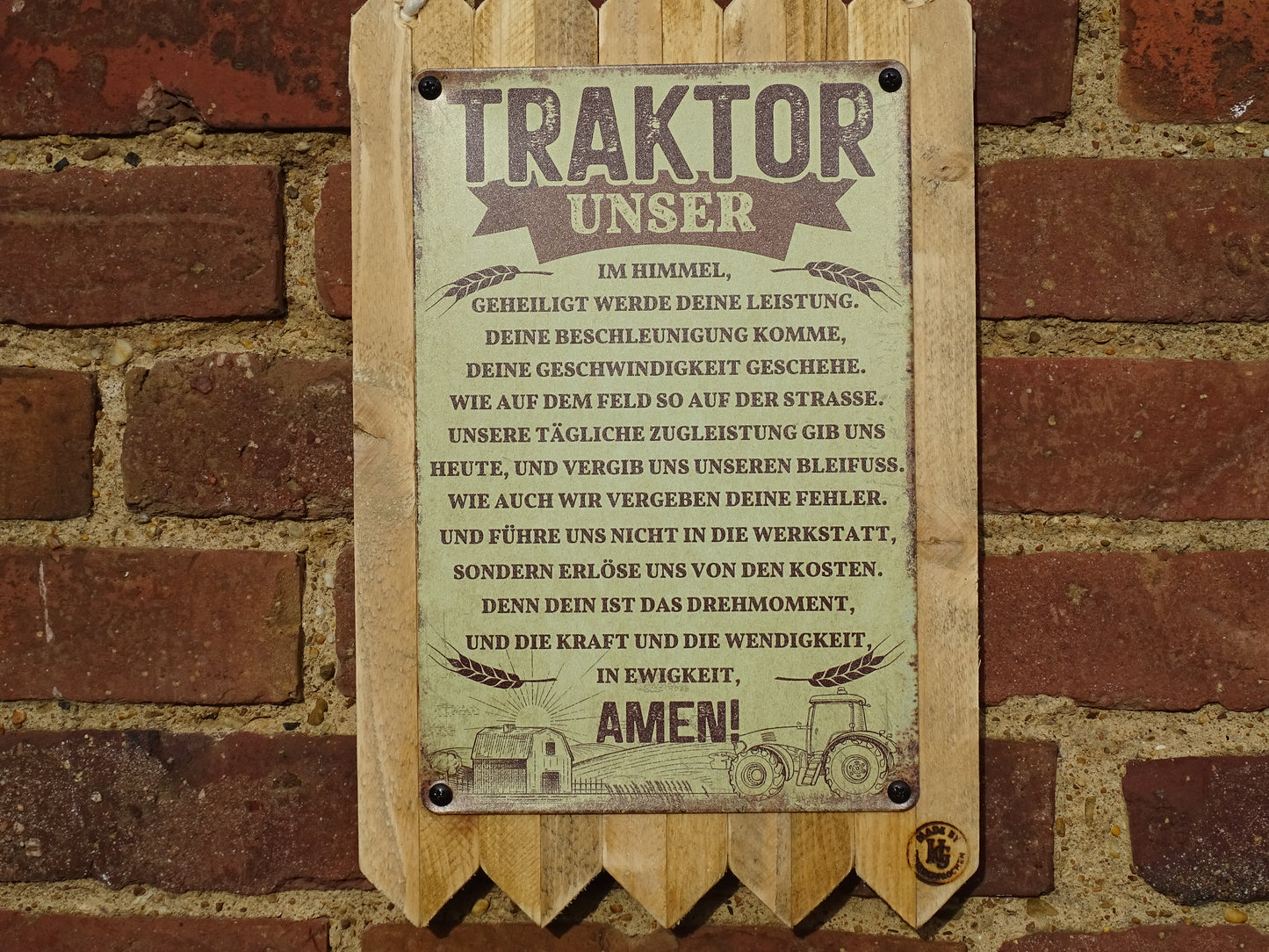Lustiges Blechschild - Traktor Schild – Geschenk Landwirt – Bauernhof Deko – Traktor Deko – Männer Geschenk – Werkstatt Garage