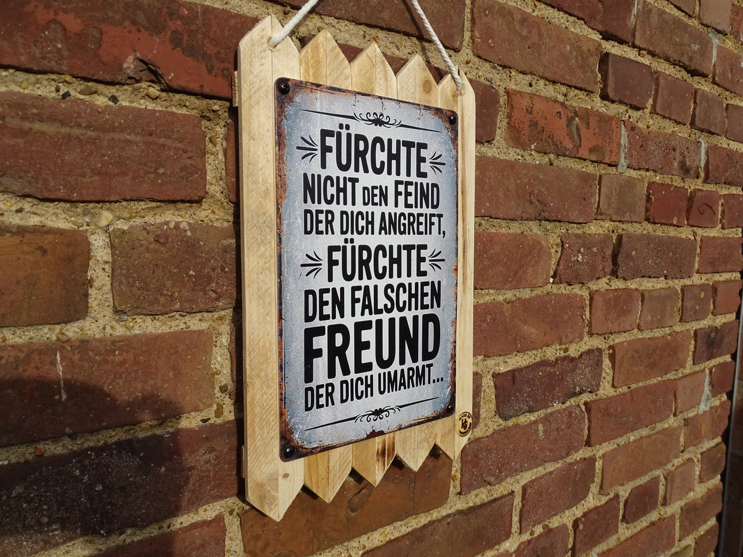 Blechschild Spruch – Nachdenklicher Spruch Wanddeko – Geschenk Idee mit Bedeutung – Altholz Schild Vintag