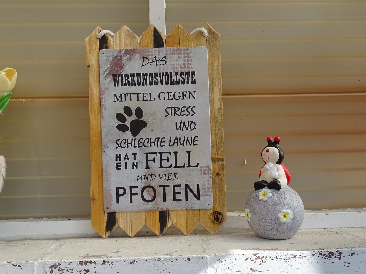 Schild für Hundeliebhaber – Blechschild mit Spruch auf Altholz – Geschenk für Hundebesitzer & Tierfreunde