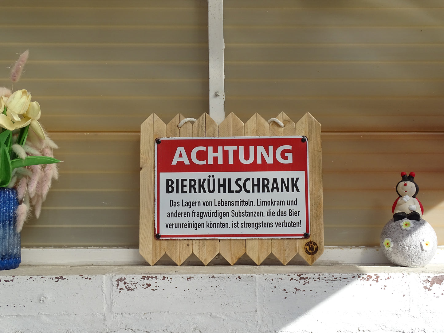 Lustiges Blechschild Spruch Garage – Männer Geschenk – Werkstatt Deko lustig – Bier Kühlschrank Schild – Vatertag Geschenk – Altholz
