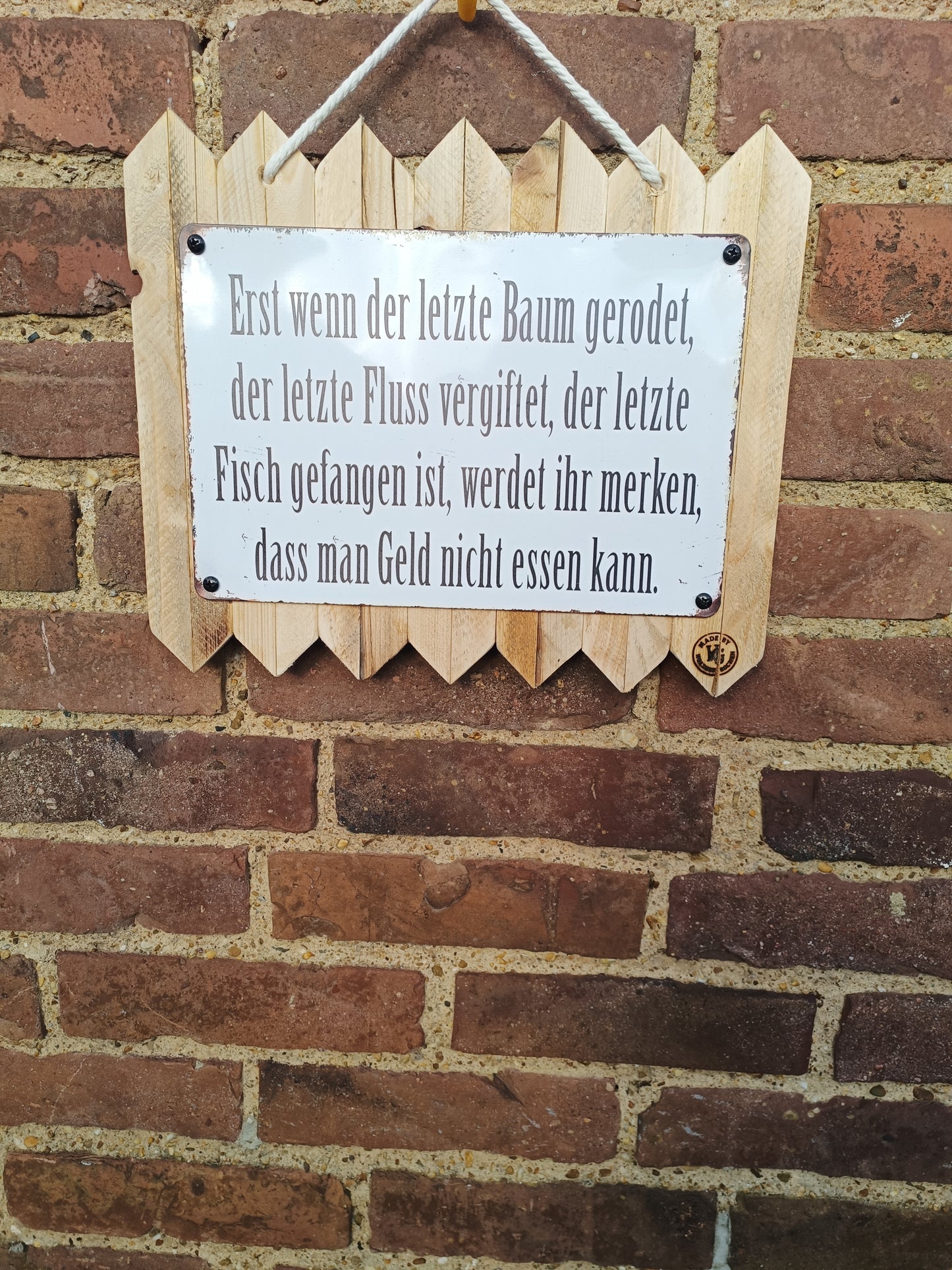 Natur Spruch Schild Blechschild – Nachhaltige Deko auf Altholz – Umwelt Geschenk – Gartenschild Naturdeko