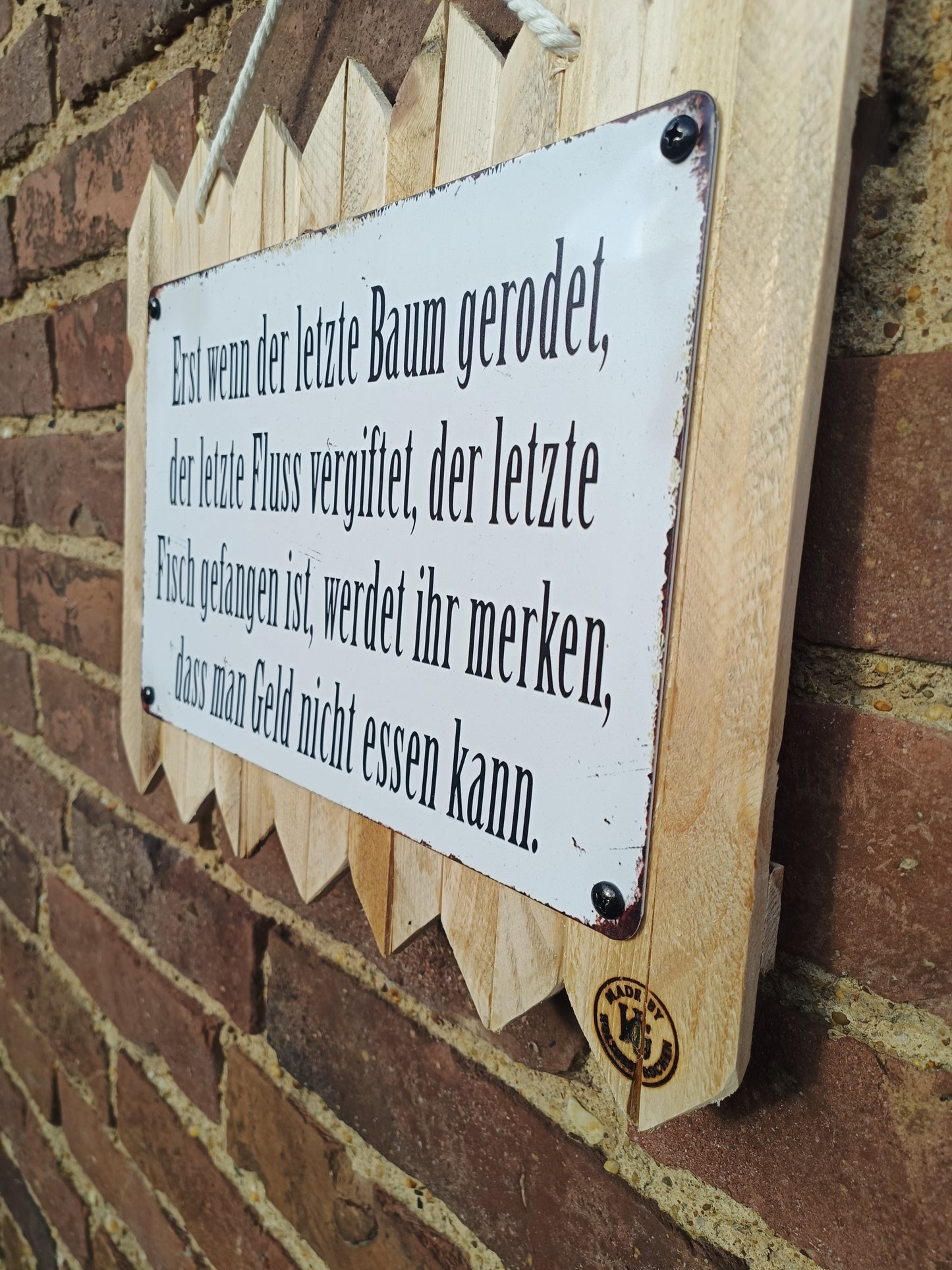 Natur Spruch Schild Blechschild – Nachhaltige Deko auf Altholz – Umwelt Geschenk – Gartenschild Naturdeko