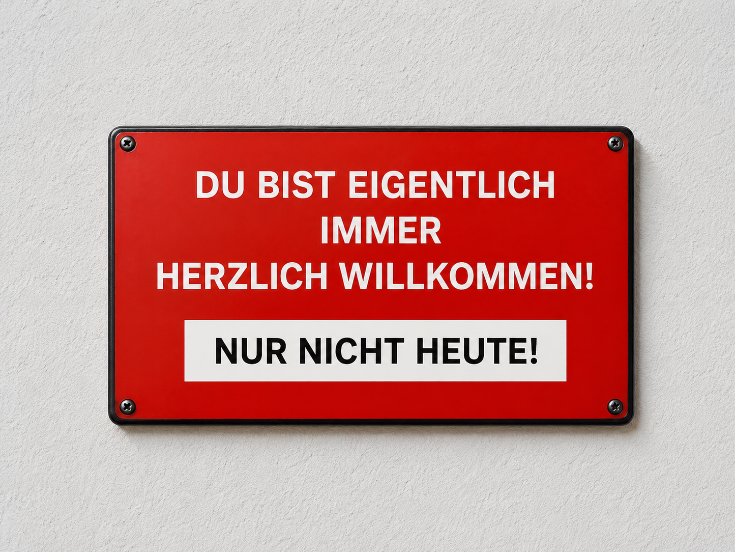 Lustiges Blechschild Haustür – Willkommen Schild – Frecher Spruch – Geschenk zum Einzug – Tür Deko