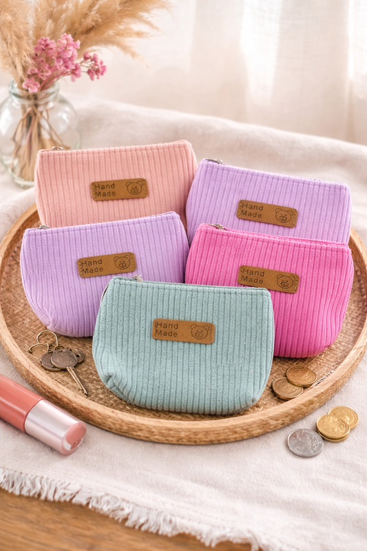 Mini Portemonnaie Cord | kleines Münzportemonnaie Damen | handgemachter Kartenhalter | Geschenk für Sie | kleines Cord Portemonnaie