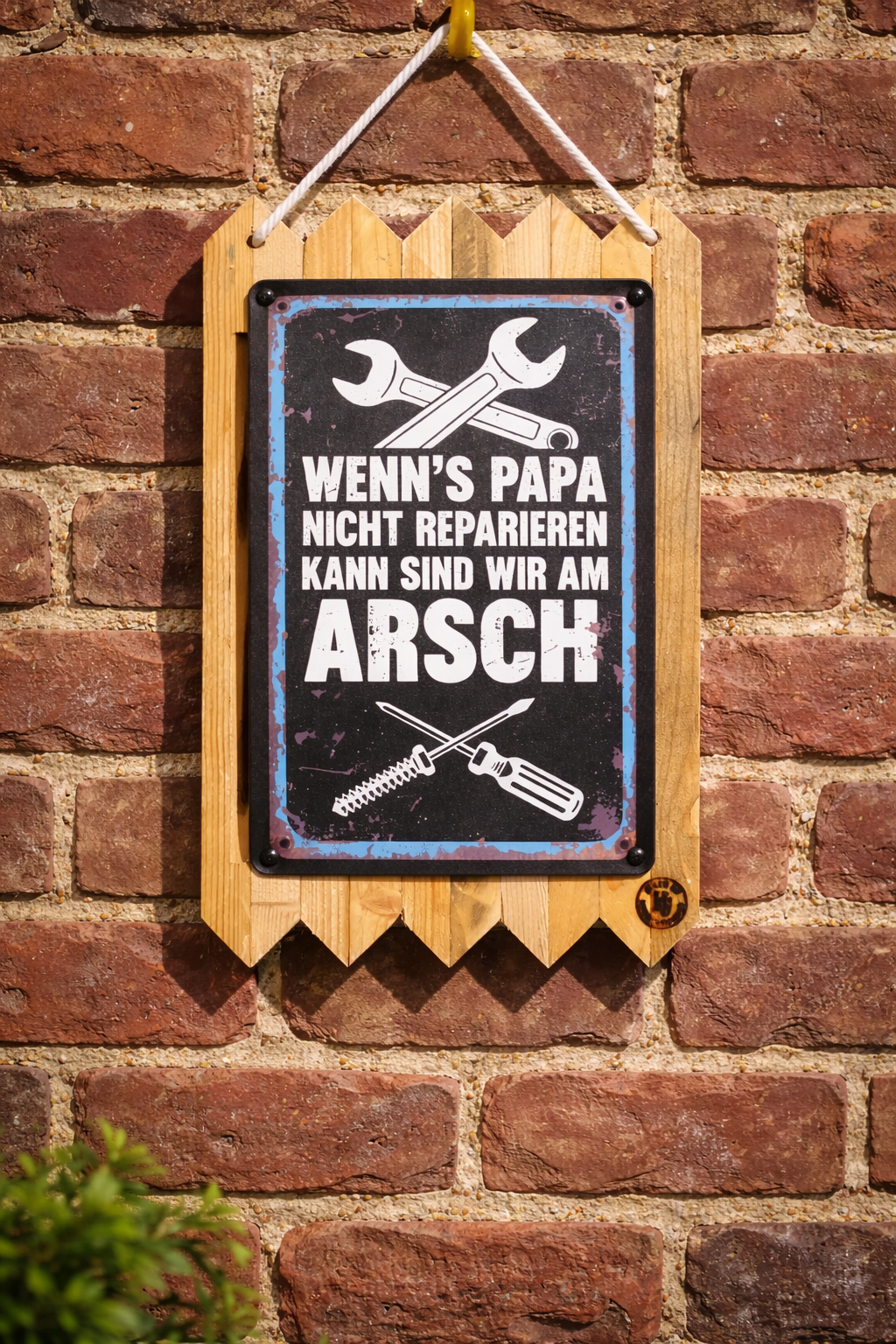 Lustiges Vatertag Geschenk – Blechschild „Wenn Papa nicht reparieren kann“ – Werkstatt Deko – Geschenk für Papa Männer Humor